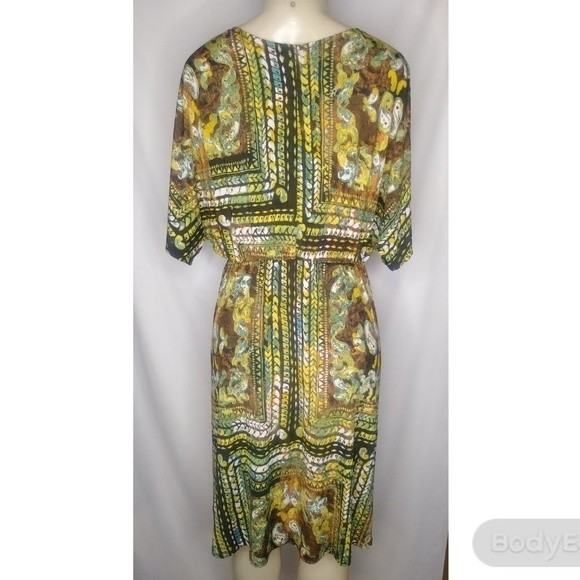 Casa Lee Yellow And Green Dress L - Picture 3 of 7